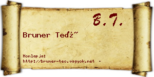 Bruner Teó névjegykártya